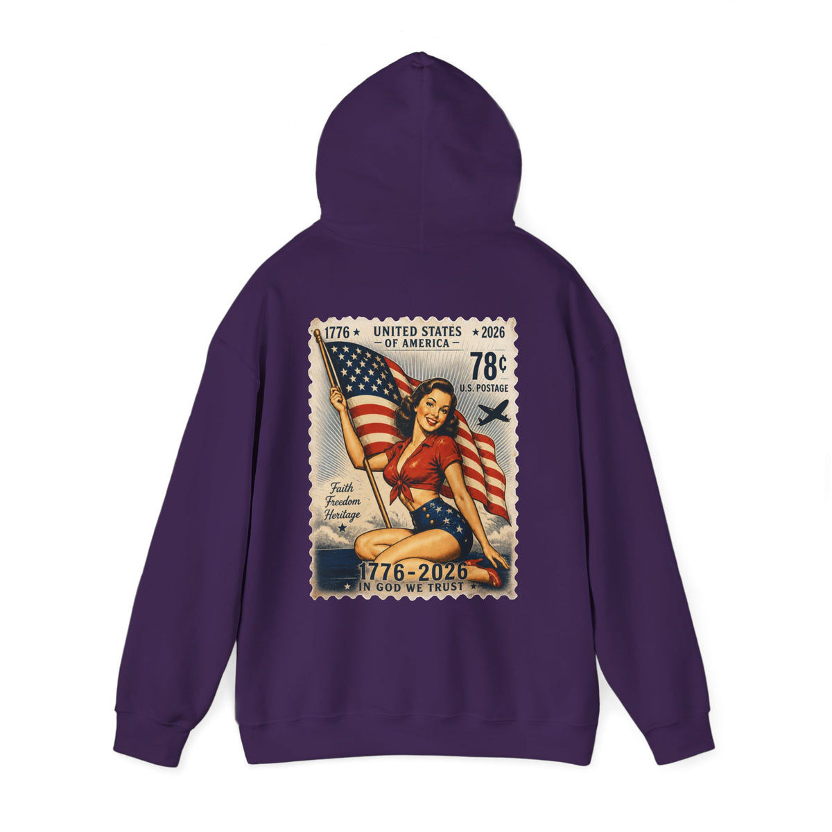 Vintage American Pin Up US Stamp-Hoodie