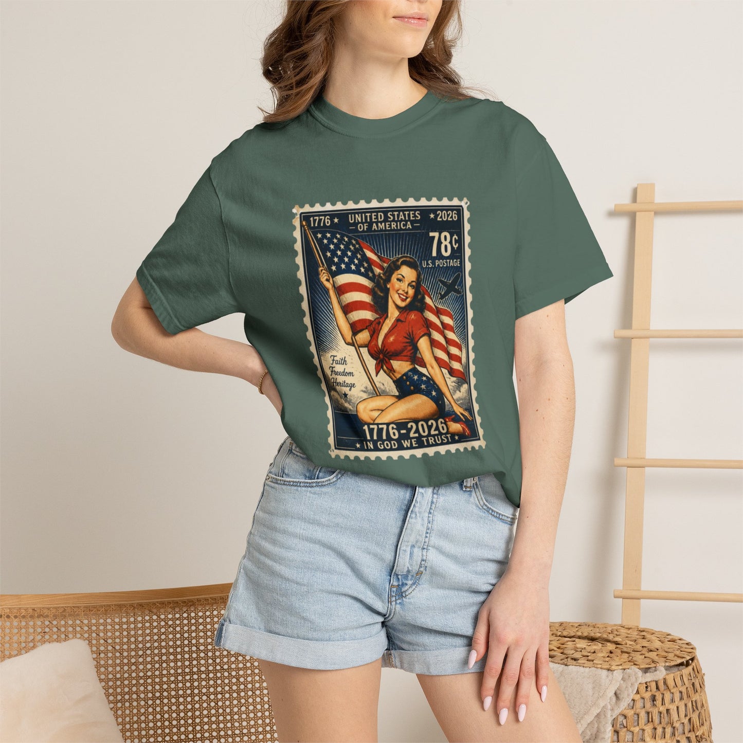 Vintage Patriotic Stamp T-Shirt
