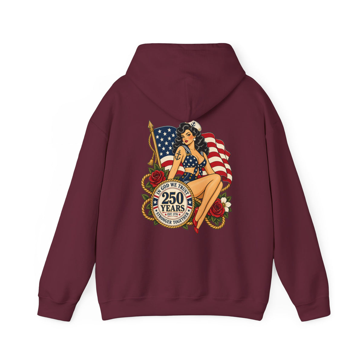 Vintage pin up sailor-patriotic-Hoodie