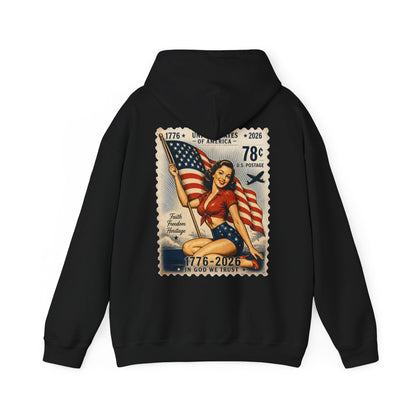 Vintage American Pin Up US Stamp-Hoodie