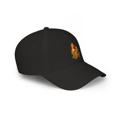 Vintage Pinup Baseball Cap — "One More Kiss" Retro Tattoo Style Low Profile Hat