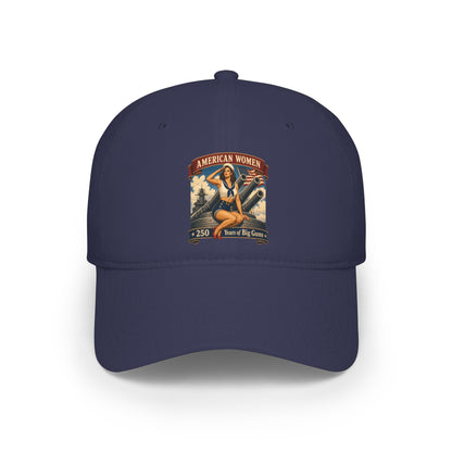 Low Profile Baseball Cap — "American Women" Vintage Pin-Up Patch