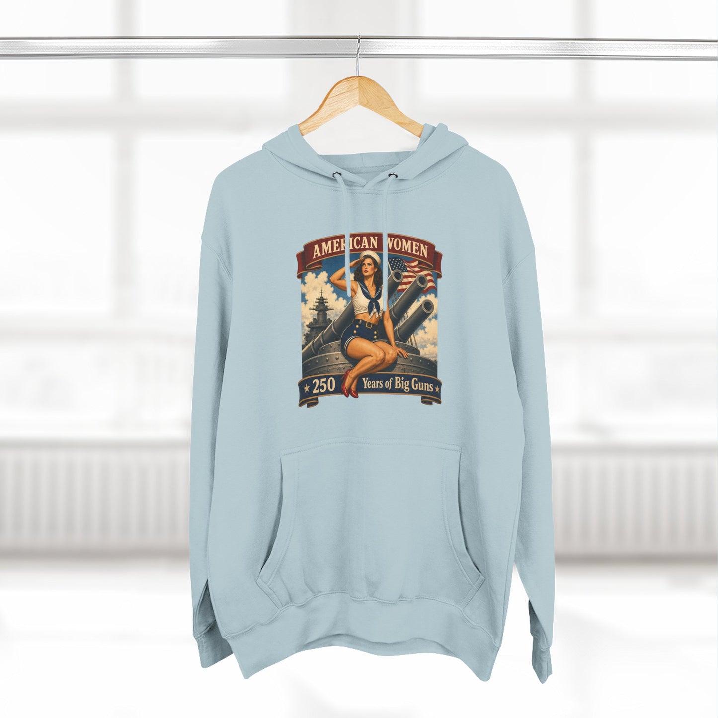 Vintage 'American Women: Years of Big Game' Hoodie — Retro Pinup Graphic Sweatshirt