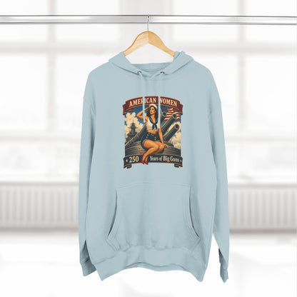 Vintage 'American Women: Years of Big Game' Hoodie — Retro Pinup Graphic Sweatshirt