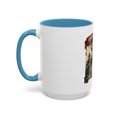 Coffee Mug — "American Women: 250 Years of Big Guns" Vintage Pin-Up Navy Design