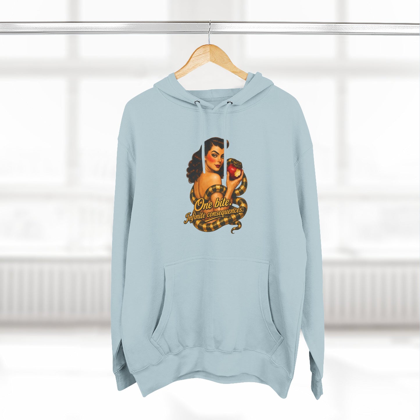 Vintage Pinup Hoodie - "One Bite and You’re Mine" Retro Tattoo Design