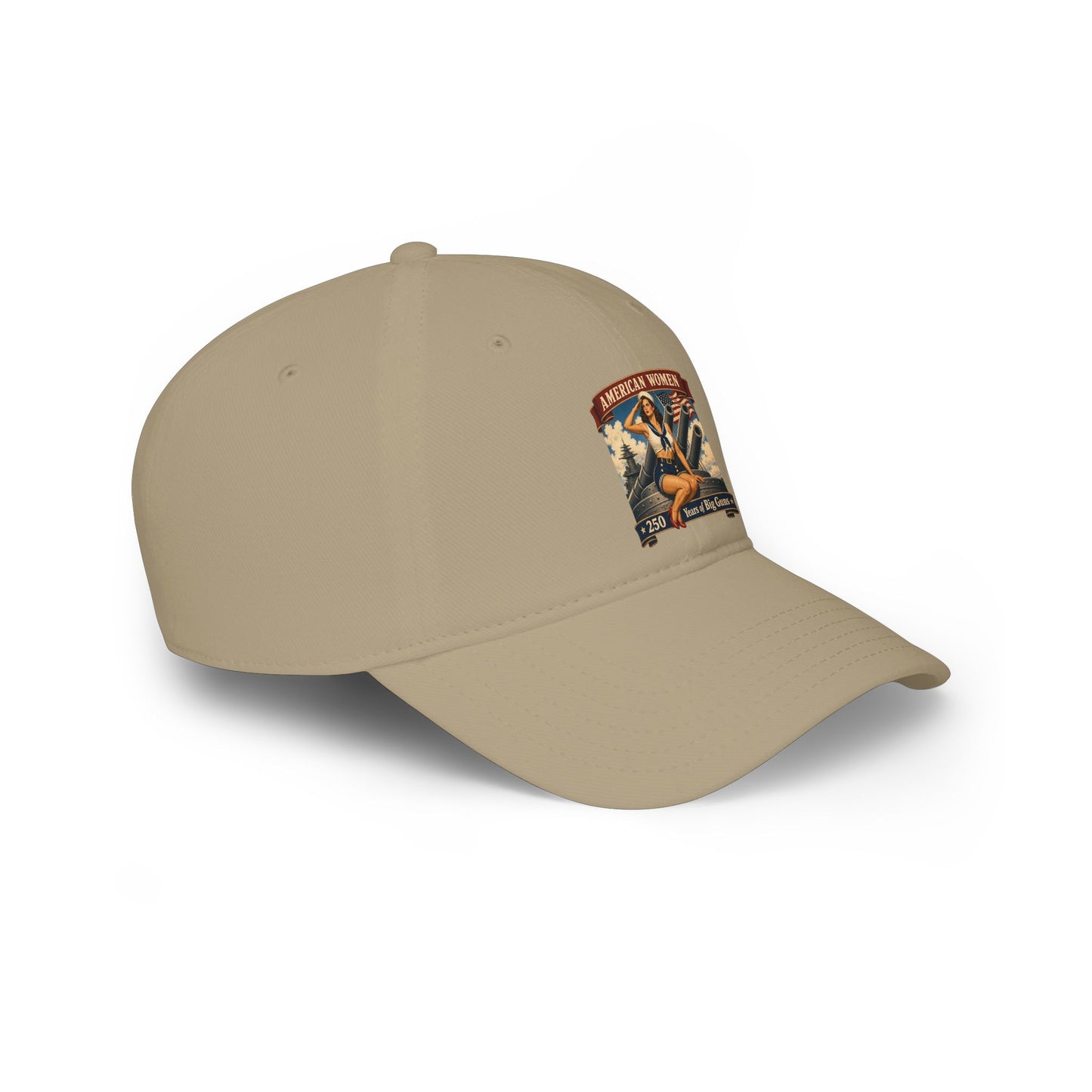 Low Profile Baseball Cap — "American Women" Vintage Pin-Up Patch