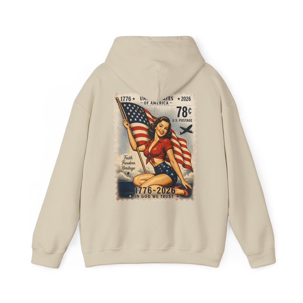 Vintage American Pin Up US Stamp-Hoodie