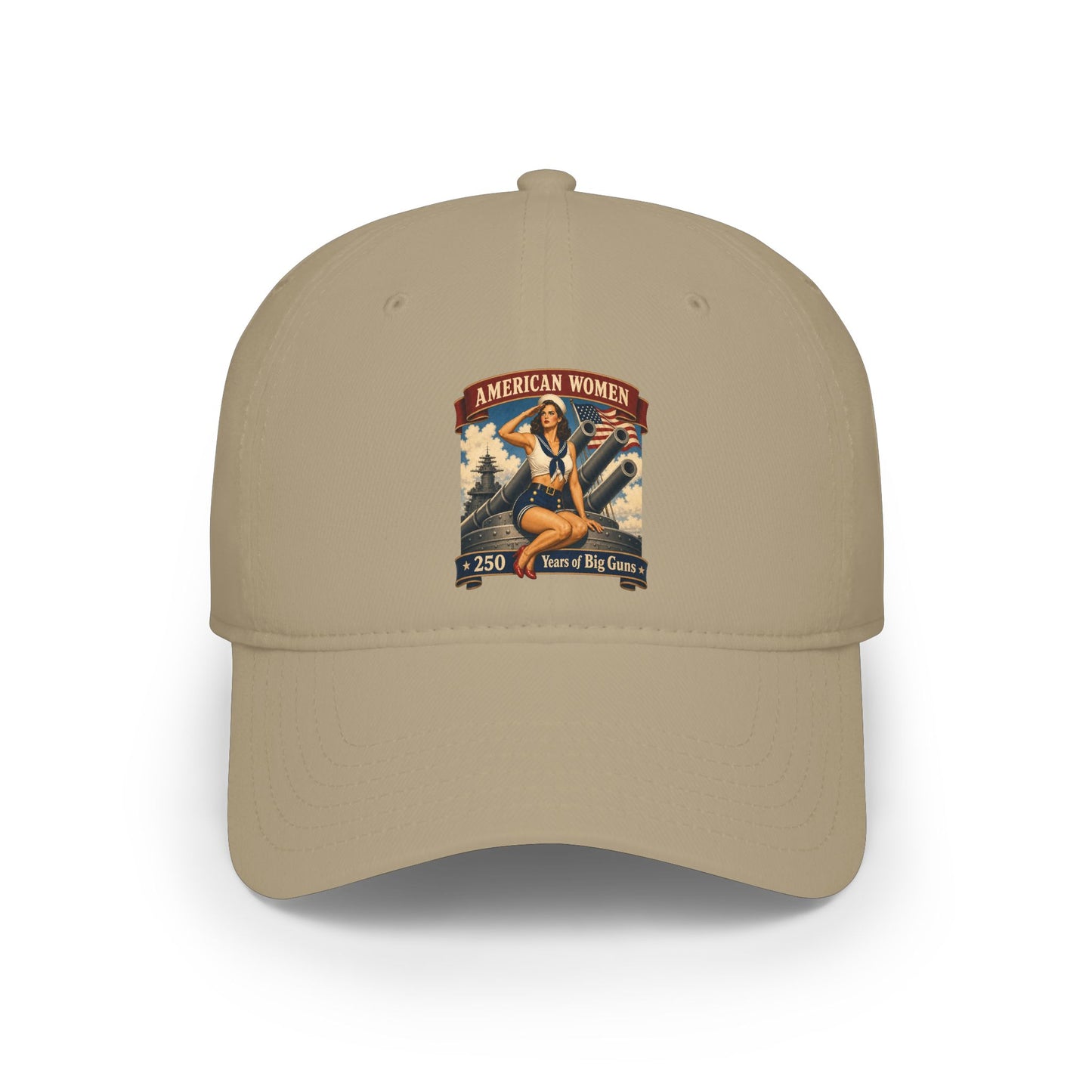 Low Profile Baseball Cap — "American Women" Vintage Pin-Up Patch