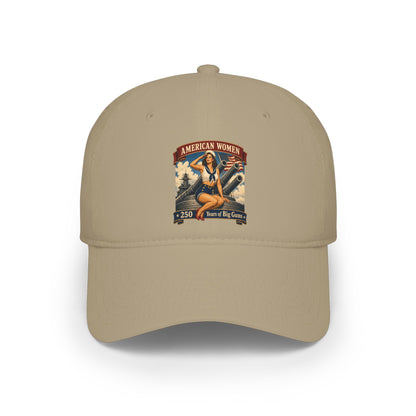 Low Profile Baseball Cap — "American Women" Vintage Pin-Up Patch
