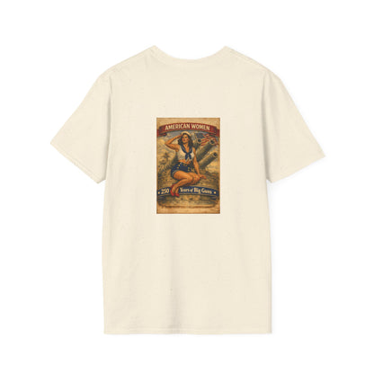 American Women Vintage Pin-Up T-Shirt — Patriotic Retro Sailor Graphic Tee