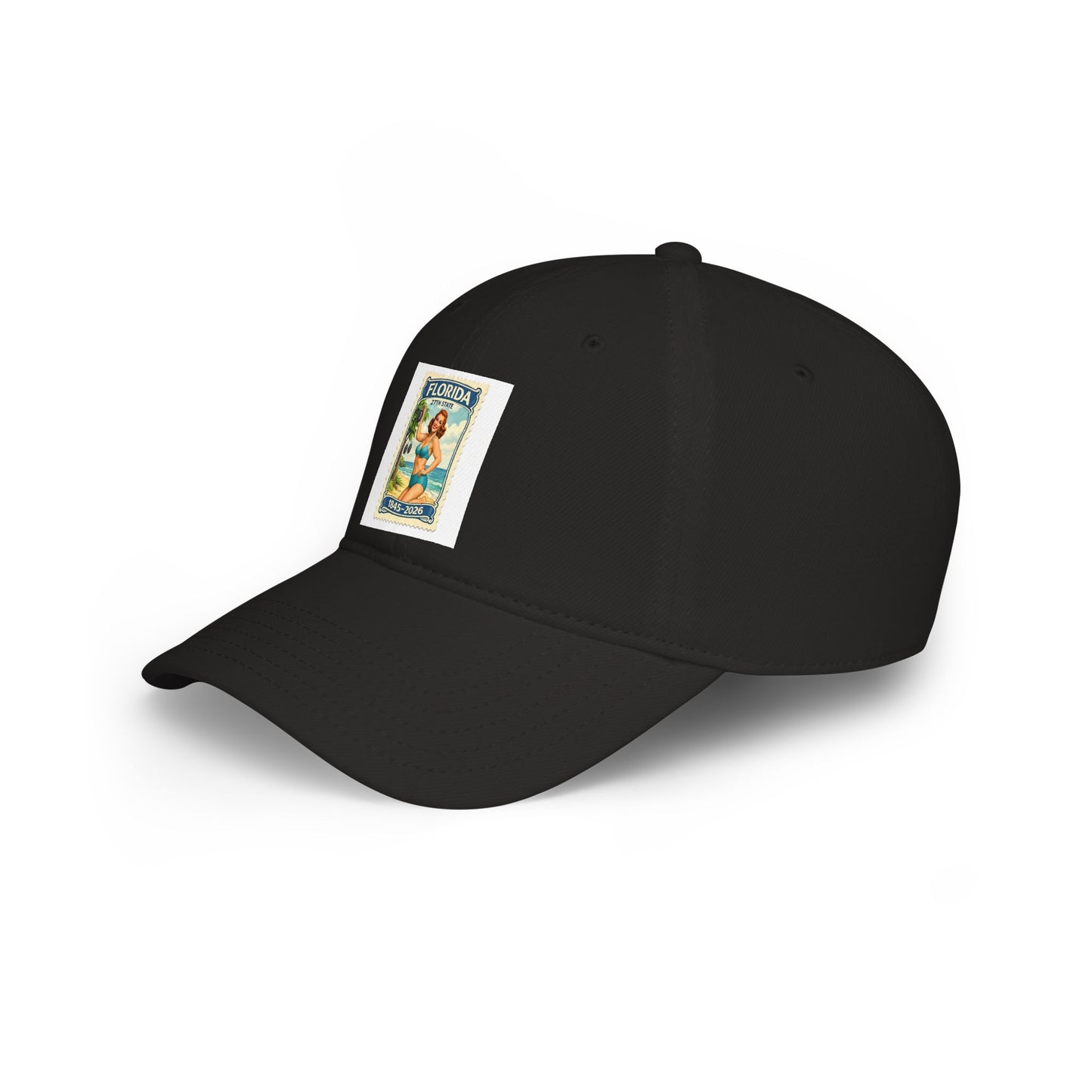 Florida Vintage Pinup Baseball Cap — Retro Beach Stamp Design