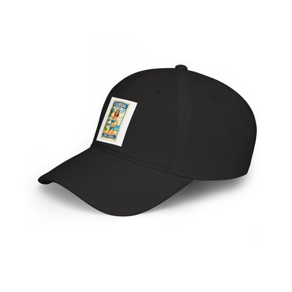 Florida Vintage Pinup Baseball Cap — Retro Beach Stamp Design
