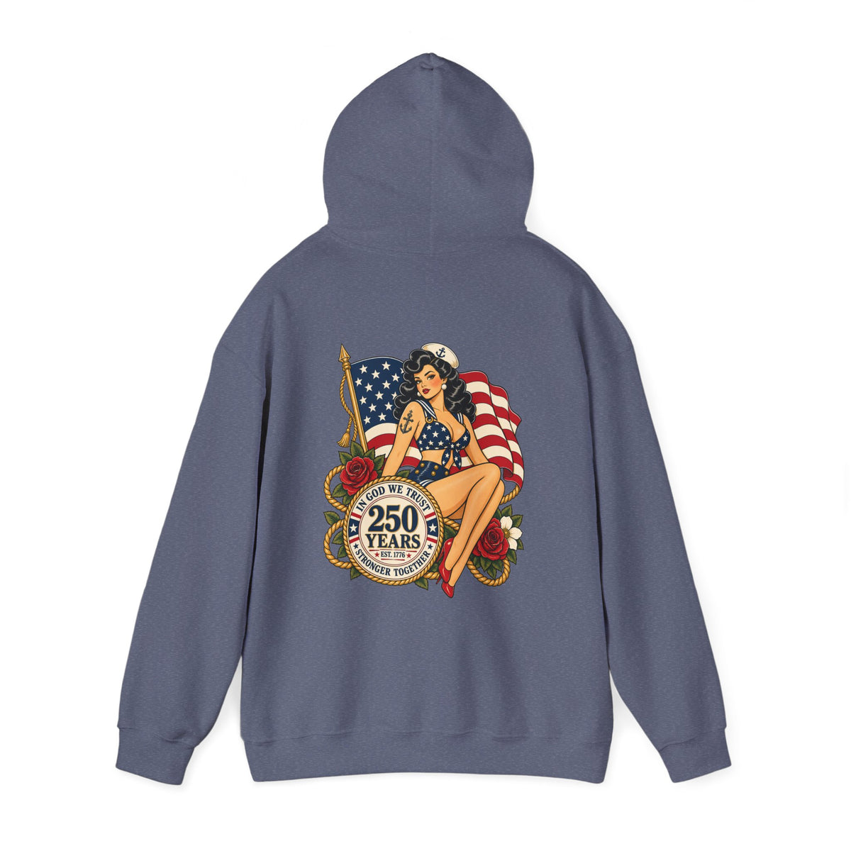 Vintage pin up sailor-patriotic-Hoodie