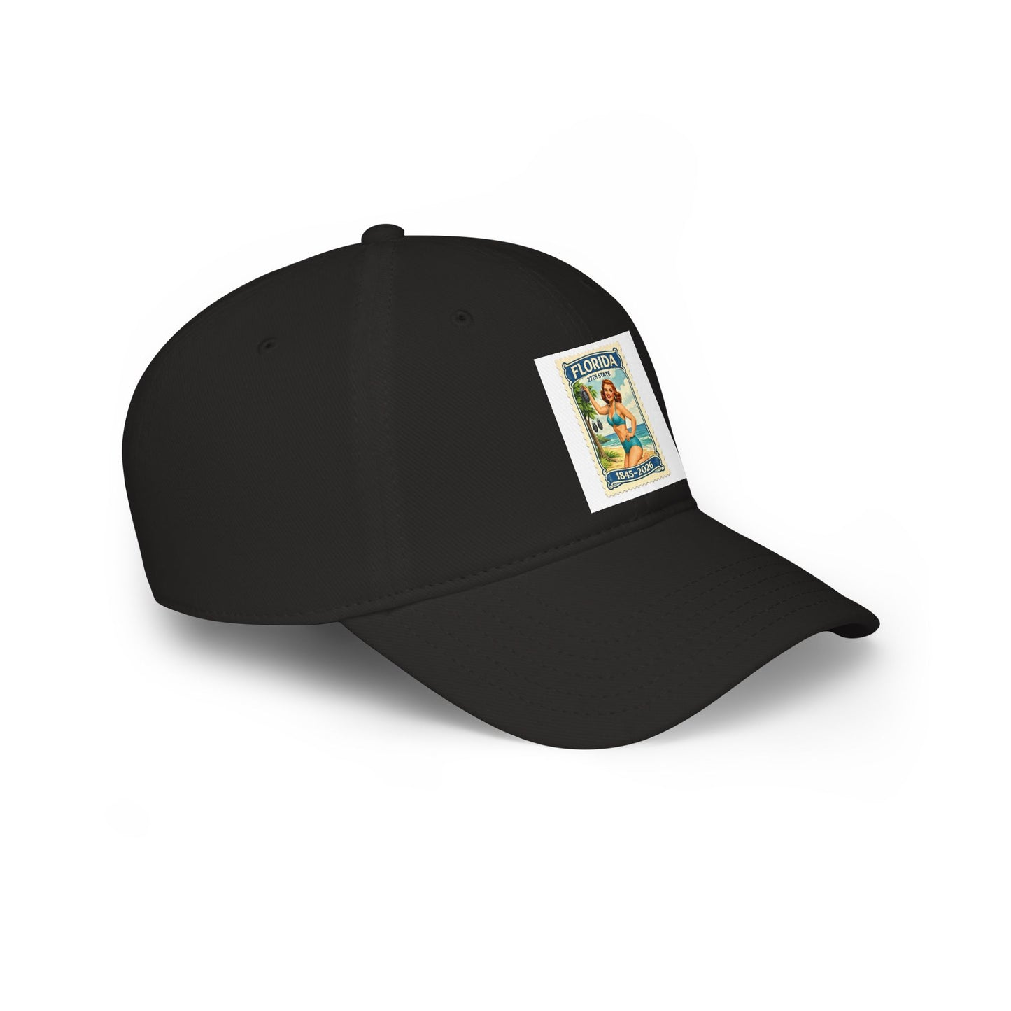 Florida Vintage Pinup Baseball Cap — Retro Beach Stamp Design