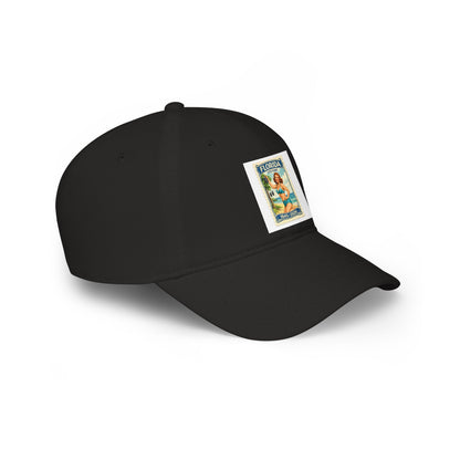 Florida Vintage Pinup Baseball Cap — Retro Beach Stamp Design