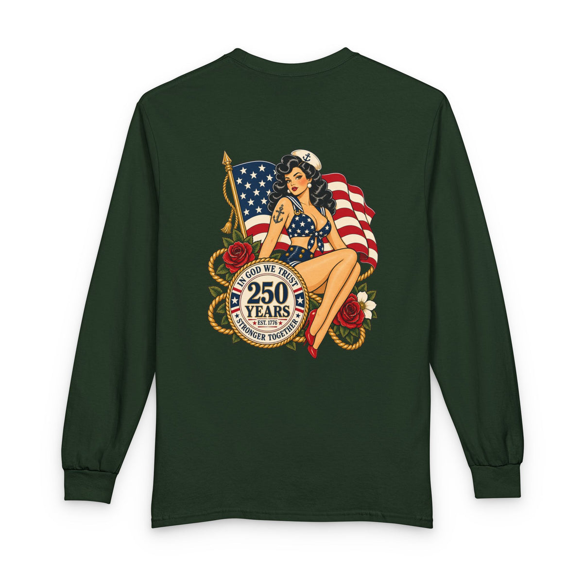 Patriot Pin Up Sailor - Long Sleeve T-Shirt