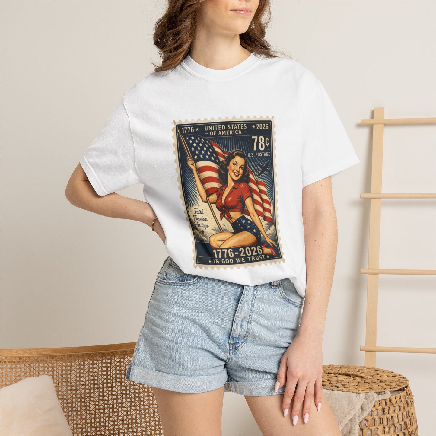 Vintage Patriotic Stamp T-Shirt