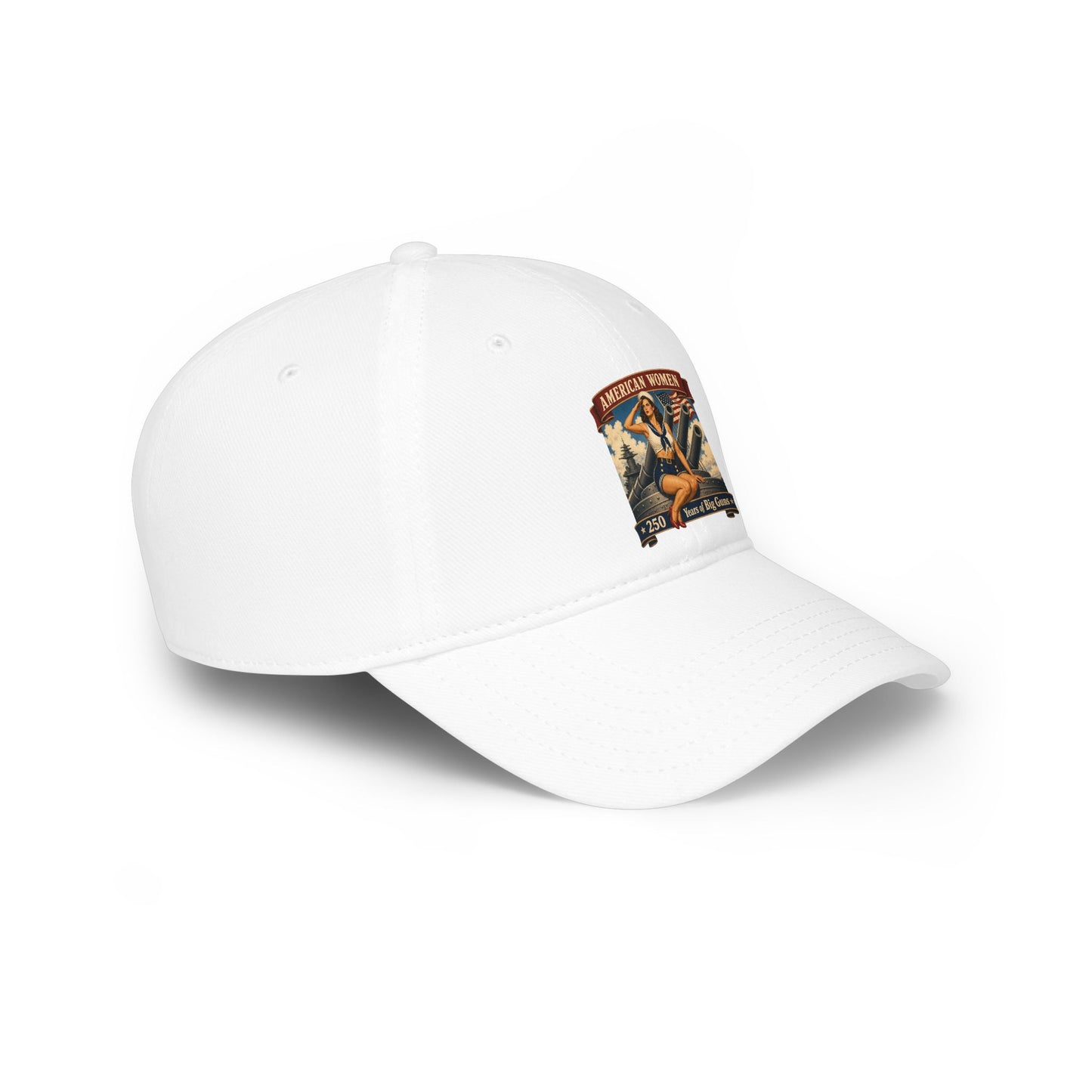 Low Profile Baseball Cap — "American Women" Vintage Pin-Up Patch