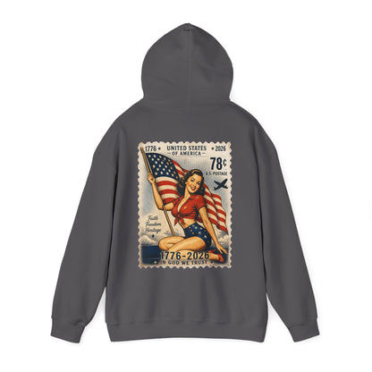 Vintage American Pin Up US Stamp-Hoodie