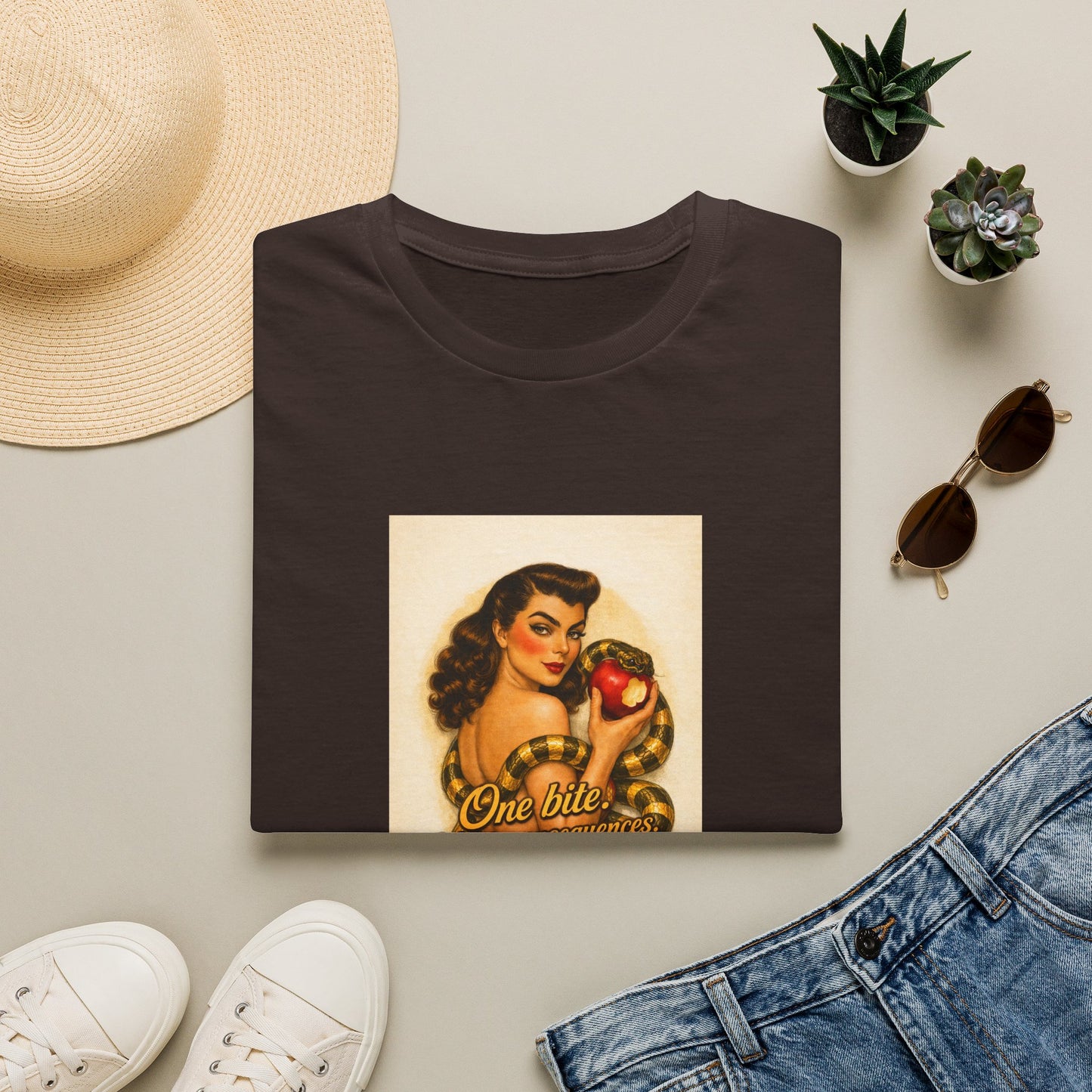 Pin-Up Poison Apple T-Shirt — "One Bite" Retro Graphic Tee