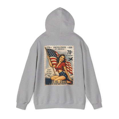 Vintage American Pin Up US Stamp-Hoodie