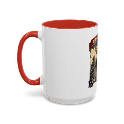 Coffee Mug — "American Women: 250 Years of Big Guns" Vintage Pin-Up Navy Design