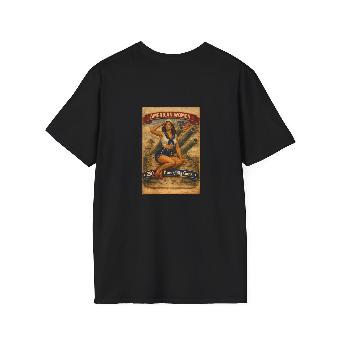 American Women Vintage Pin-Up T-Shirt — Patriotic Retro Sailor Graphic Tee