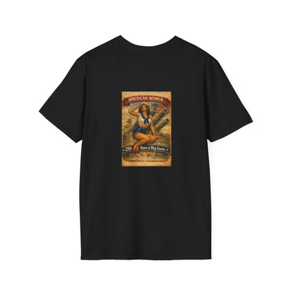 American Women Vintage Pin-Up T-Shirt — Patriotic Retro Sailor Graphic Tee