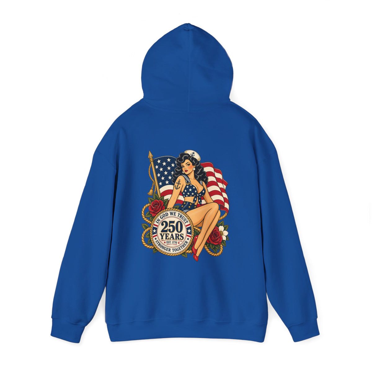 Vintage pin up sailor-patriotic-Hoodie