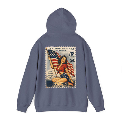 Vintage American Pin Up US Stamp-Hoodie