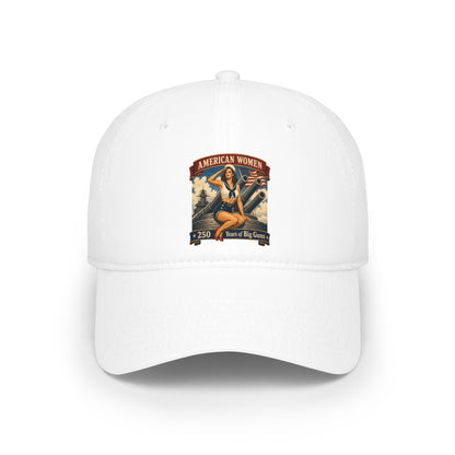 Low Profile Baseball Cap — "American Women" Vintage Pin-Up Patch