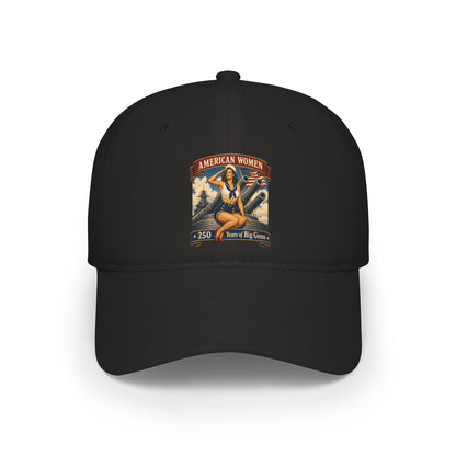 Low Profile Baseball Cap — "American Women" Vintage Pin-Up Patch