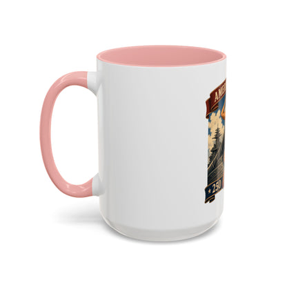 Coffee Mug — "American Women: 250 Years of Big Guns" Vintage Pin-Up Navy Design