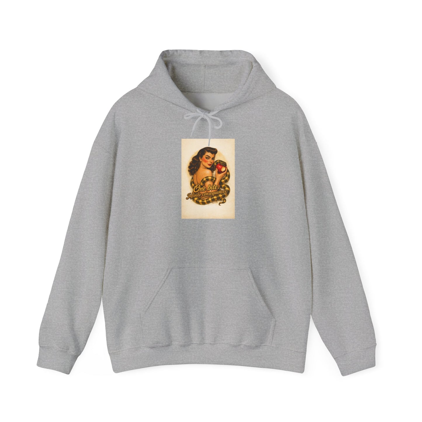 Vintage Pin-Up Apple Hoodie — Retro Tattoo Girl Graphic Sweatshirt