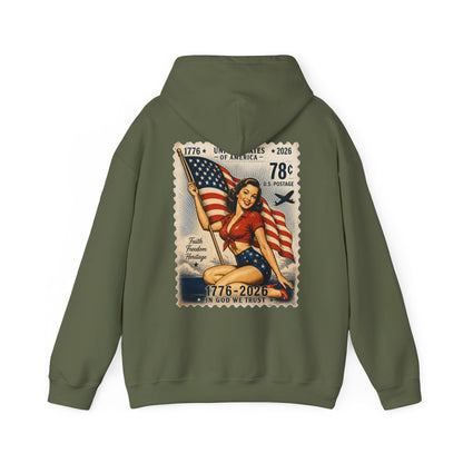 Vintage American Pin Up US Stamp-Hoodie