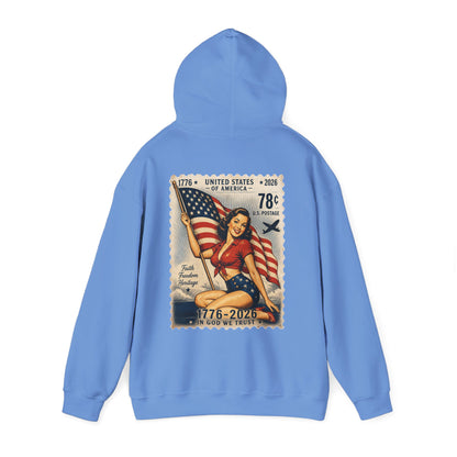 Vintage American Pin Up US Stamp-Hoodie