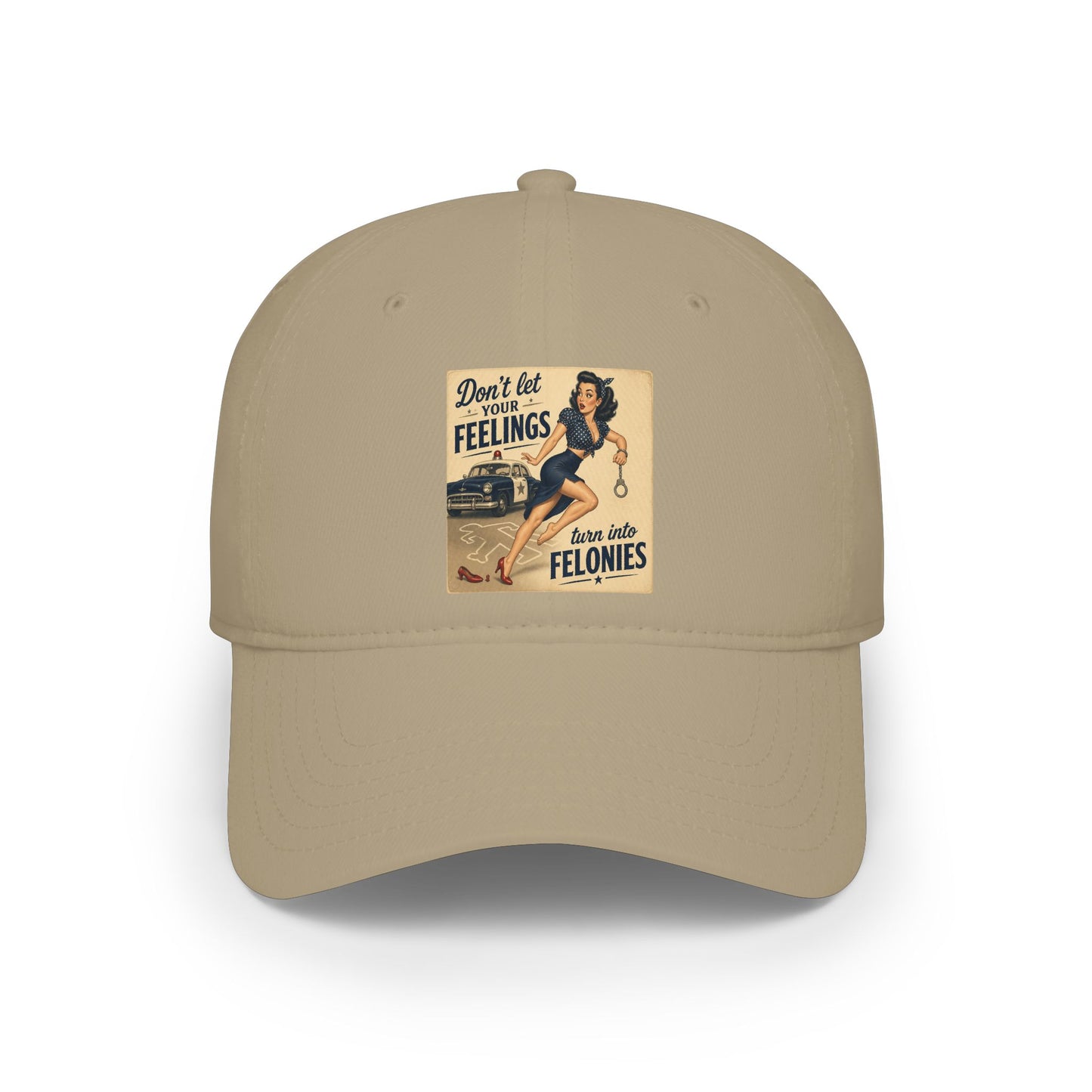 Vintage Pinup 'Don't Let Your Feelings Become Felonies' Baseball Cap