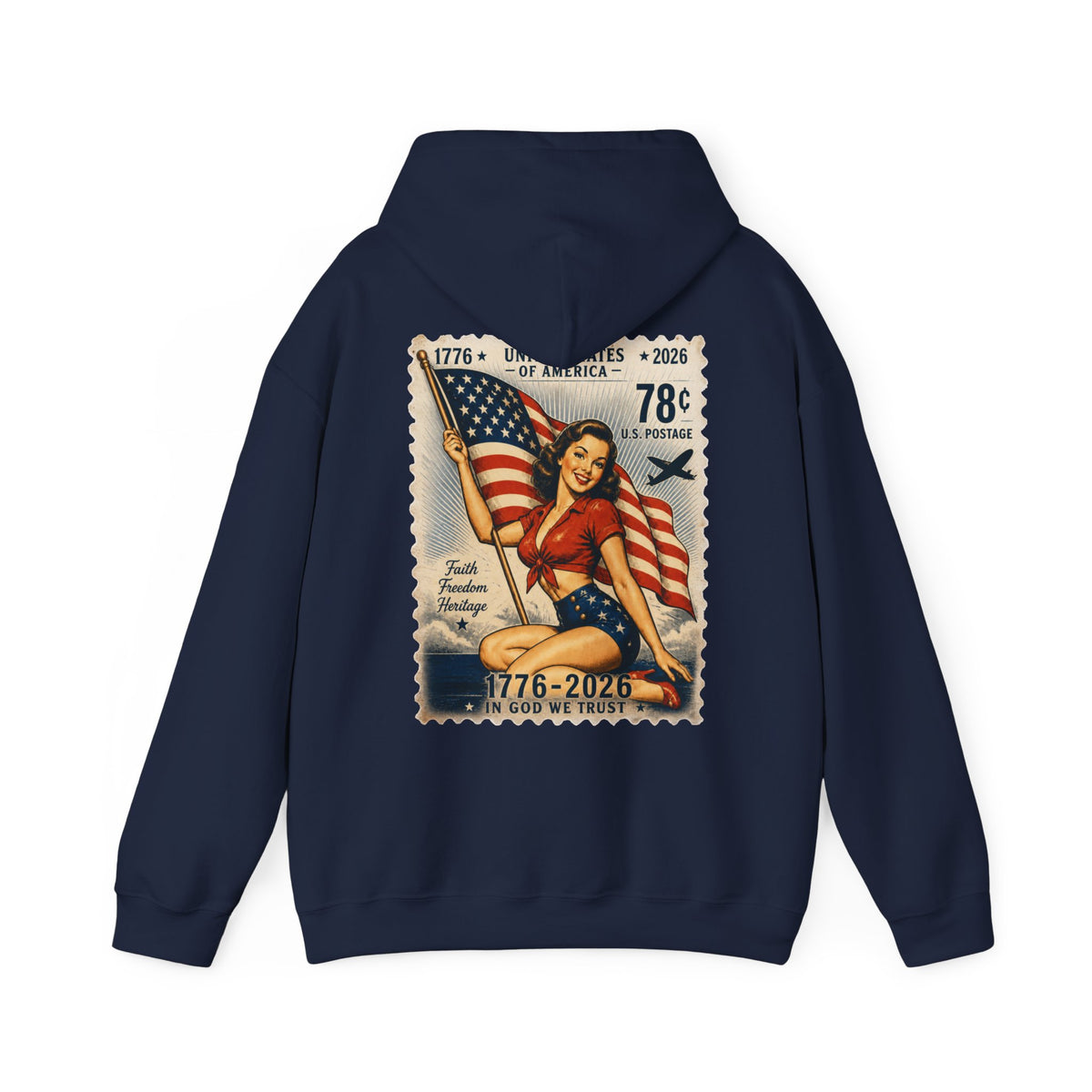 Vintage American Pin Up US Stamp-Hoodie