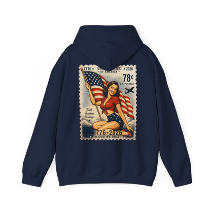 Vintage American Pin Up US Stamp-Hoodie