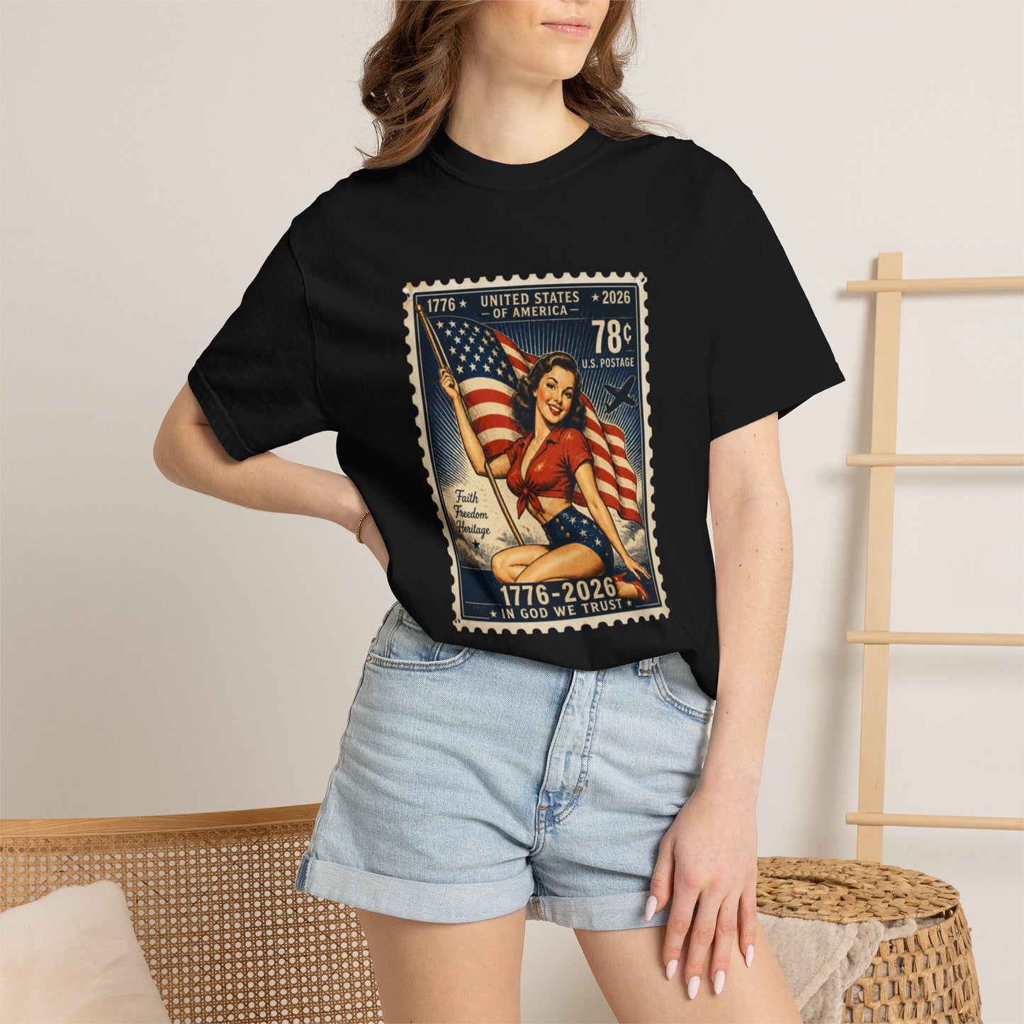 Vintage Patriotic Stamp T-Shirt