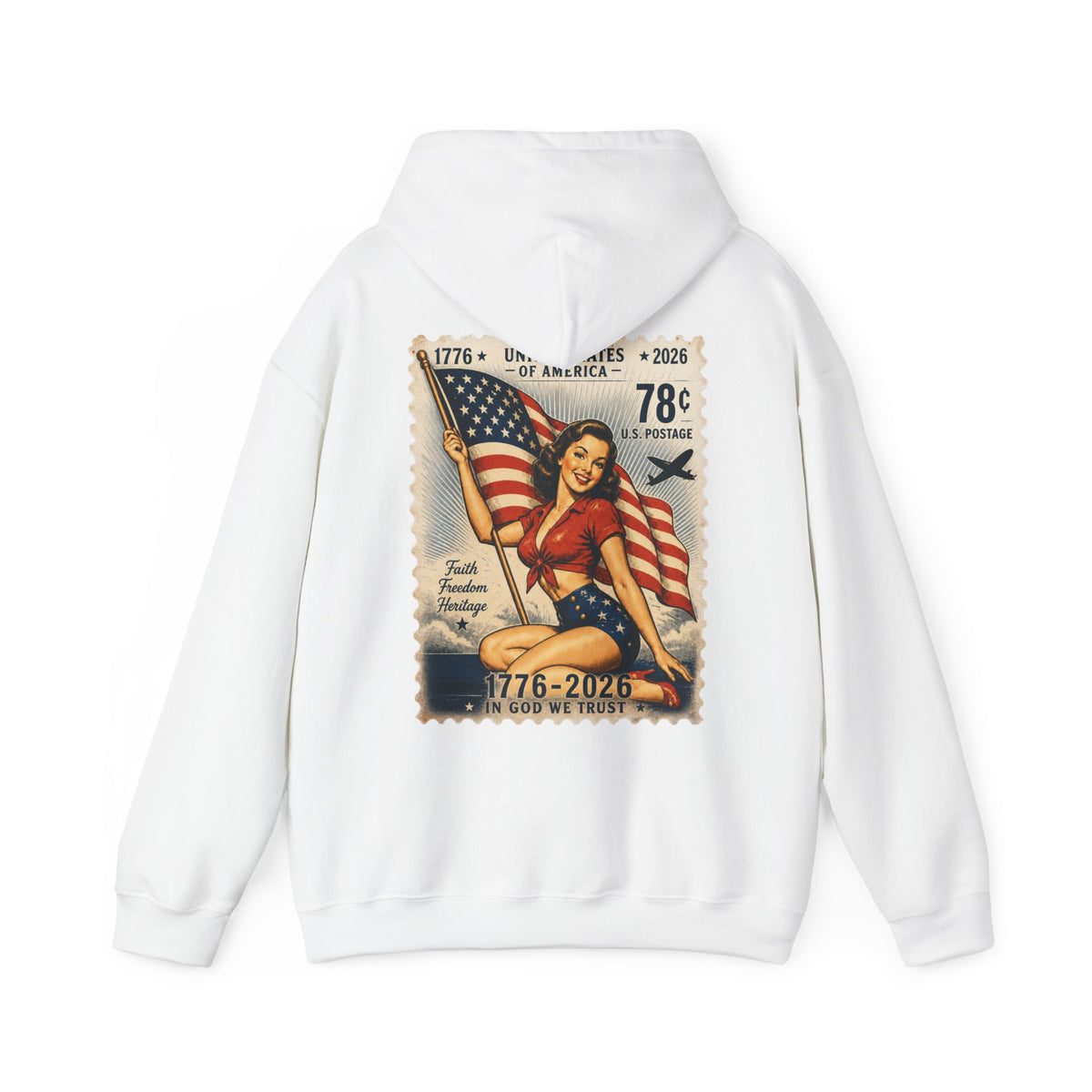 Vintage American Pin Up US Stamp-Hoodie