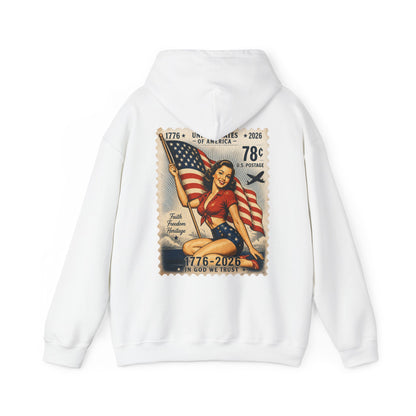 Vintage American Pin Up US Stamp-Hoodie