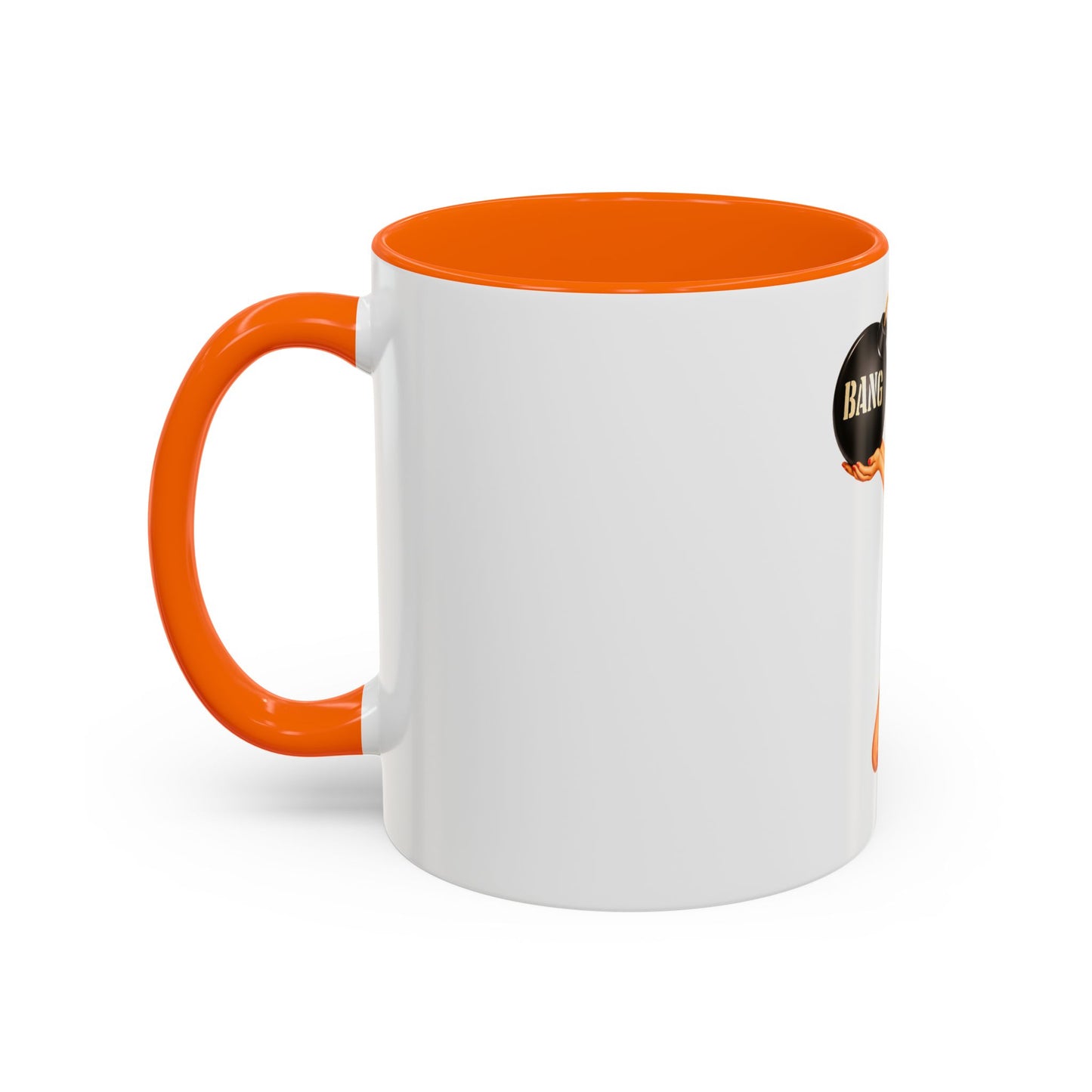 Pinup Bombshell Accent Coffee Mug — Retro 'BANG' Pin-Up Design