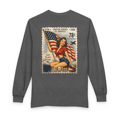 Vintage Pin-Up US Stamp - Long Sleeve T-Shirt