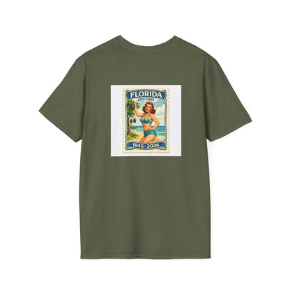 Florida Vintage Pinup T-Shirt — "Florida 27th State" Retro Beach Tee