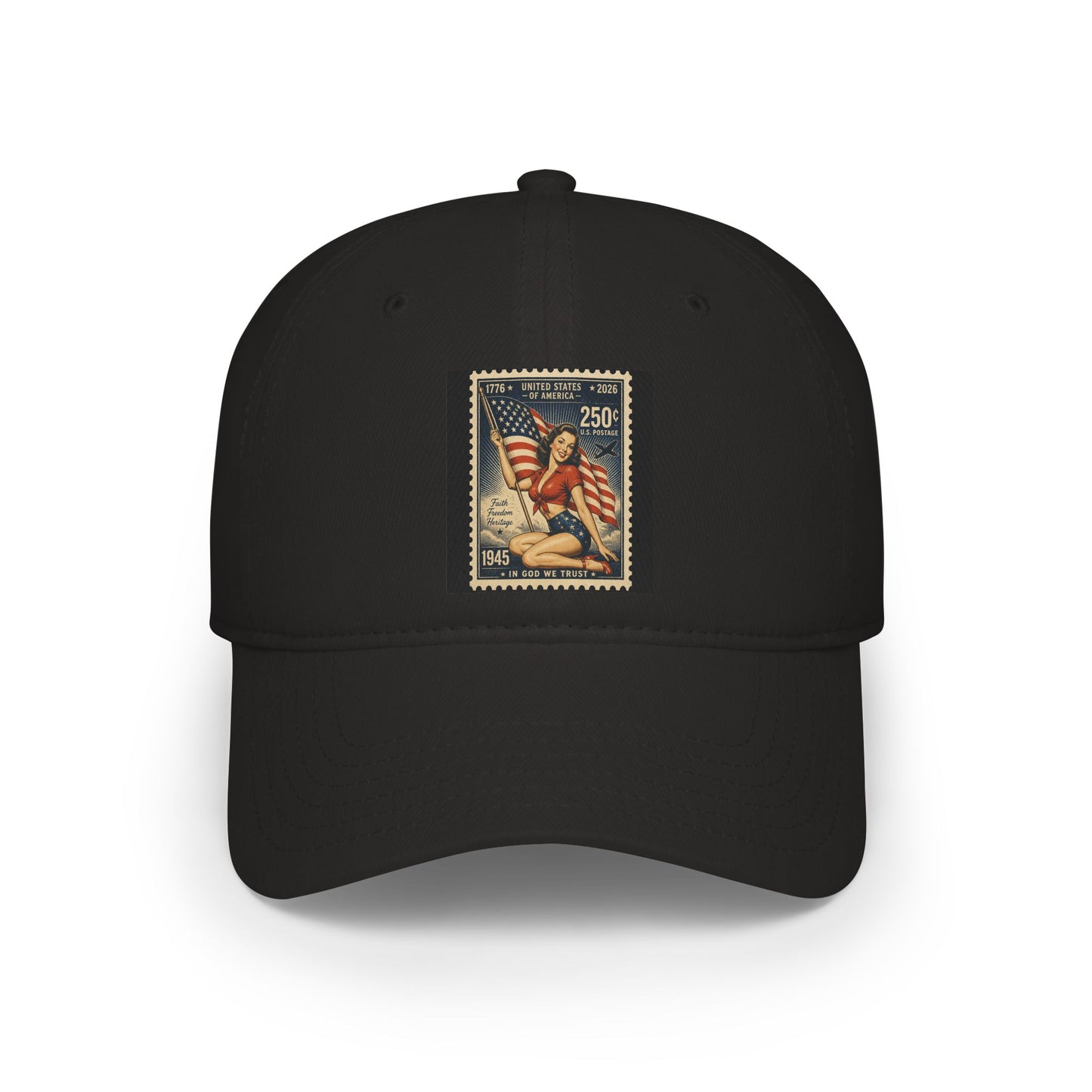 Vintage U.S. Flag Stamp Baseball Cap