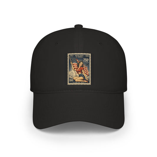 Vintage U.S. Flag Stamp Baseball Cap
