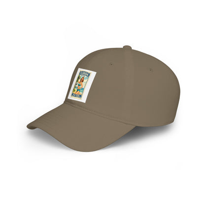 Florida Vintage Pinup Baseball Cap — Retro Beach Stamp Design