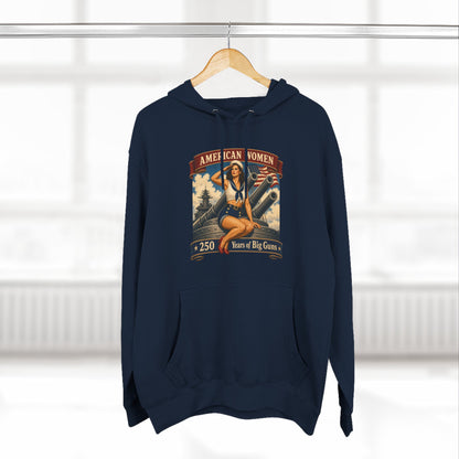 Vintage 'American Women: Years of Big Game' Hoodie — Retro Pinup Graphic Sweatshirt